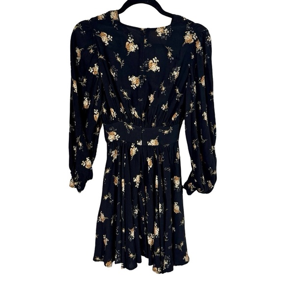 Maje Rasmus Floral Print Skater Long Sleeve Mini Dress Sz:34/US XS - Picture 13 of 15